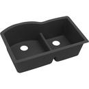 33 x 22 in. No Hole Composite Double Bowl Undermount Kitchen Sink in Caviar