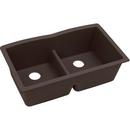 Elkay Chestnut 33 x 19 in. No Hole Composite Double Bowl Undermount Kitchen Sink 