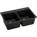 Elkay Caviar 33 x 22 in. No Hole Composite Double Bowl Drop-in Kitchen Sink 