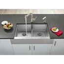 Elkay Polished Satin 35-7/8 x 20-1/4 in. Stainless Steel Double Bowl Farmhouse Kitchen Sink with Sound Dampening 