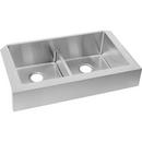 Elkay Polished Satin 35-7/8 x 20-1/4 in. Stainless Steel Double Bowl Farmhouse Kitchen Sink with Sound Dampening 