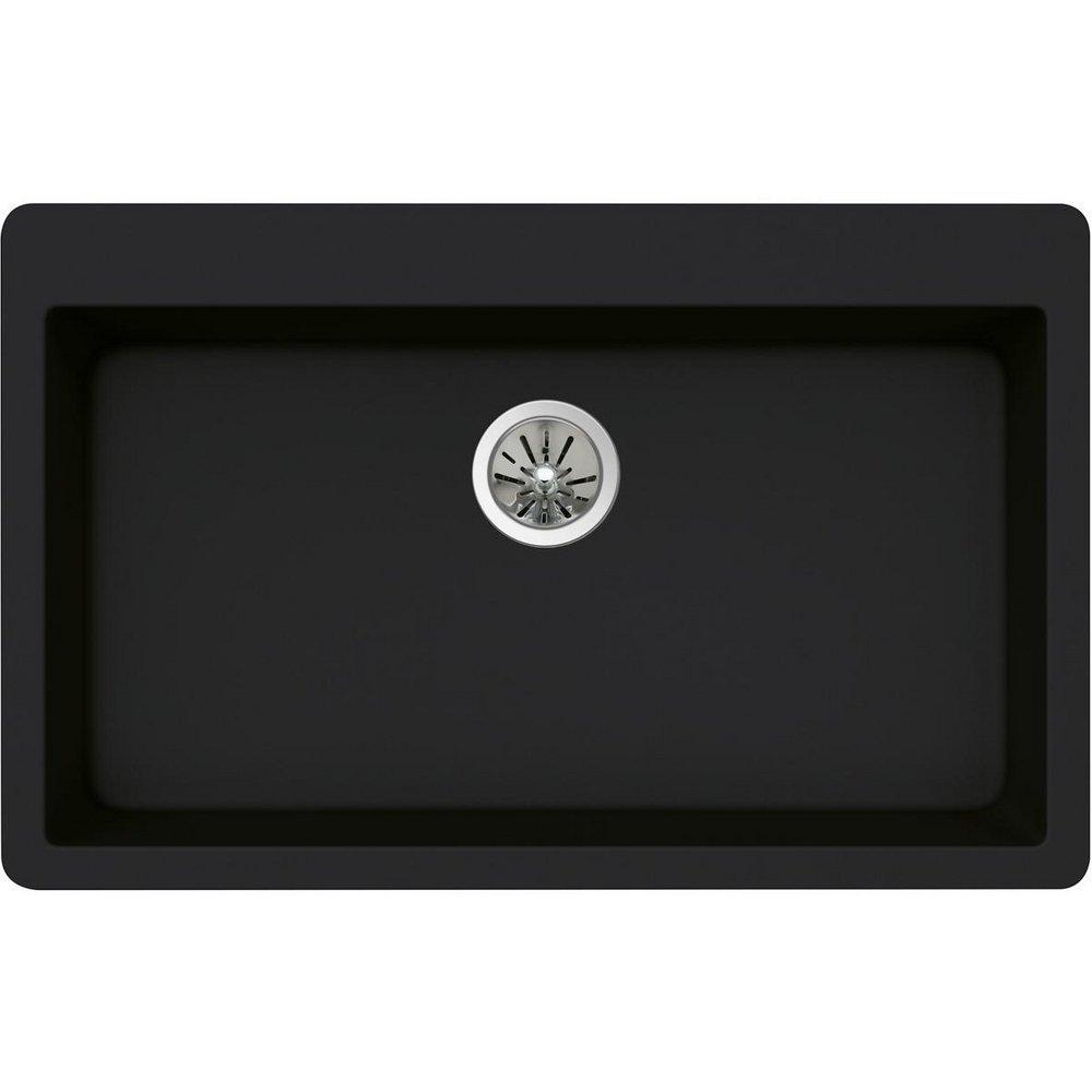 Elkay Caviar 33 x 20-7/8 in. No Hole Composite Single Bowl Drop-in Kitchen Sink 