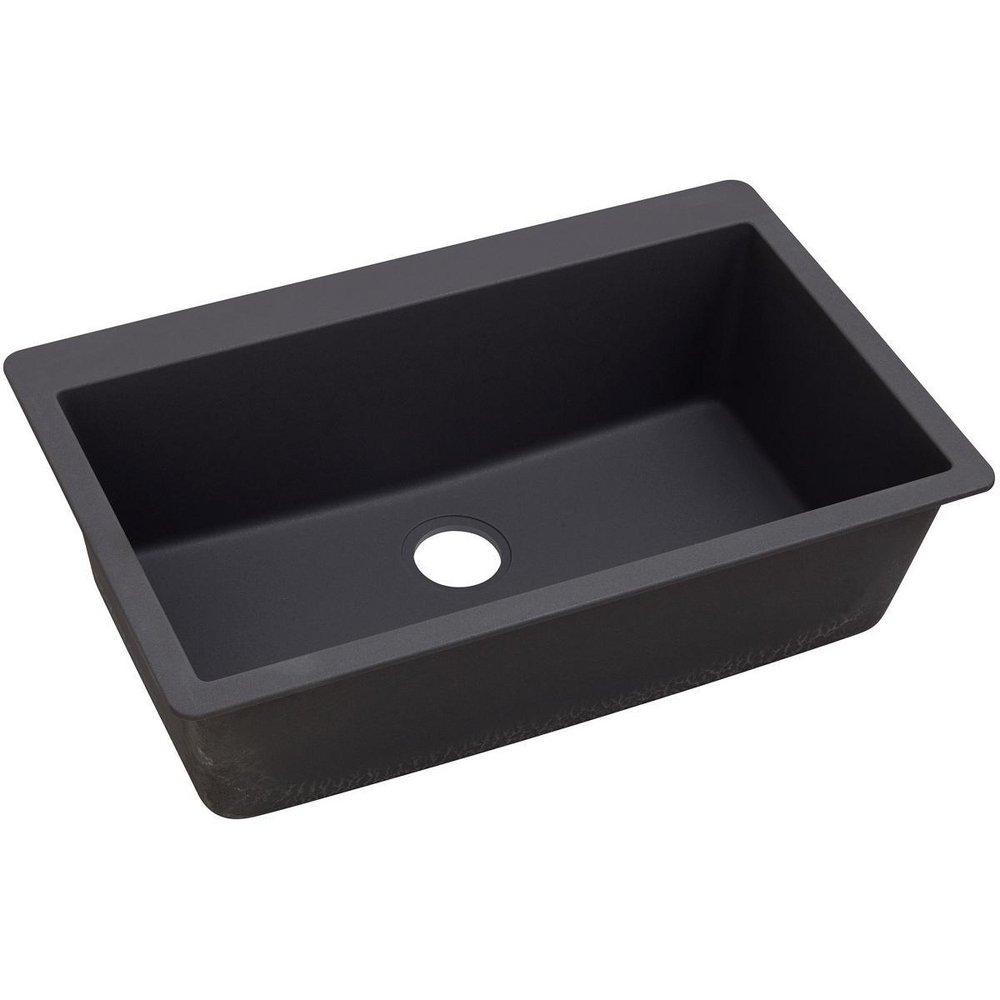 Elkay Caviar 33 x 20-7/8 in. No Hole Composite Single Bowl Drop-in Kitchen Sink 