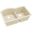33 x 22 in. No Hole Composite Double Bowl Undermount Kitchen Sink in Parchment