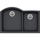 Elkay Charcoal 33 x 22 in. No Hole Composite Double Bowl Undermount Kitchen Sink 