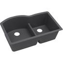 33 in. Undermount Composite Double Bowl Kitchen Sink in Charcoal