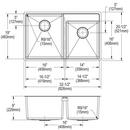 Elkay Brushed Nickel 32-1/2 x 20-1/2 in. Stainless Steel Double Bowl Undermount Kitchen Sink in Polished Satin 