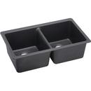 Elkay Charcoal 33 x 18-1/2 in. No Hole Composite Double Bowl Undermount Kitchen Sink 