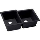 Elkay Caviar 33 x 20-1/2 in. No Hole Composite Double Bowl Undermount Kitchen Sink 