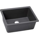 24-5/8 x 18-1/2 in. No Hole Composite Single Bowl Undermount Kitchen Sink in Charcoal