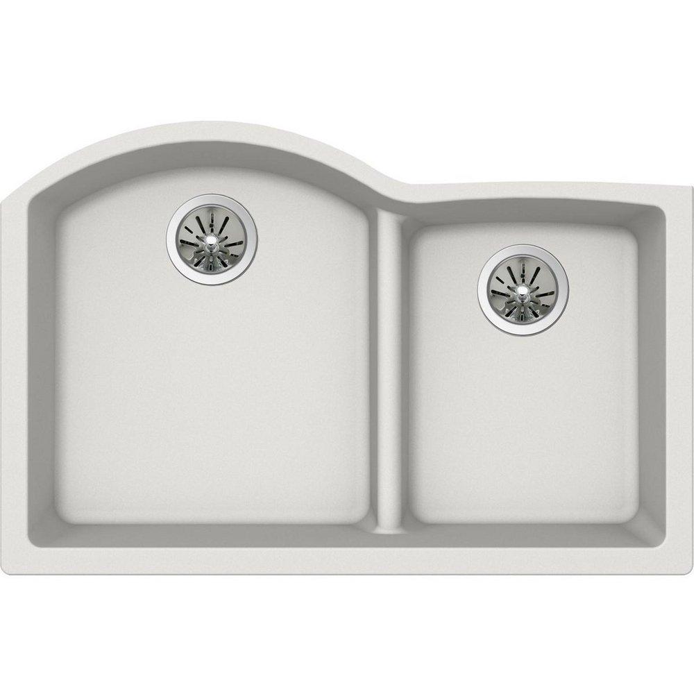 Elkay Ricotta 33 x 22 in. No Hole Composite Double Bowl Undermount Kitchen Sink 