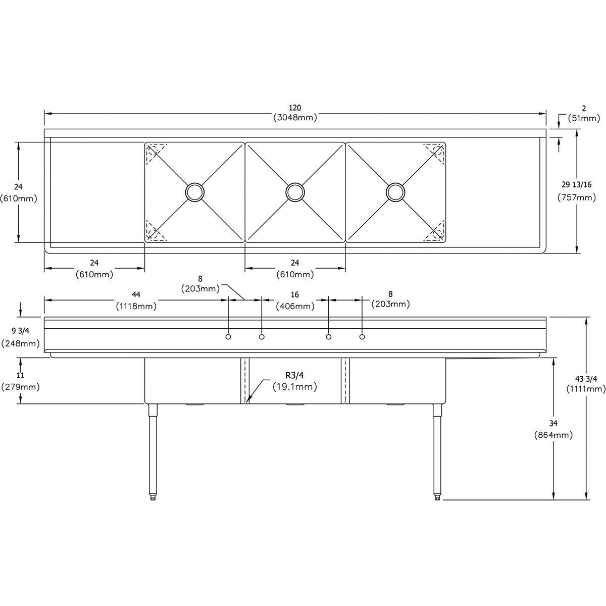Elkay Polished Satin 18 GAUGE STAINLESS STEEL 32.5 X 20.5 X 9 DOUBLE BOWL UNDERMOUNT LOWERED DECK KITCHEN SINK KIT 