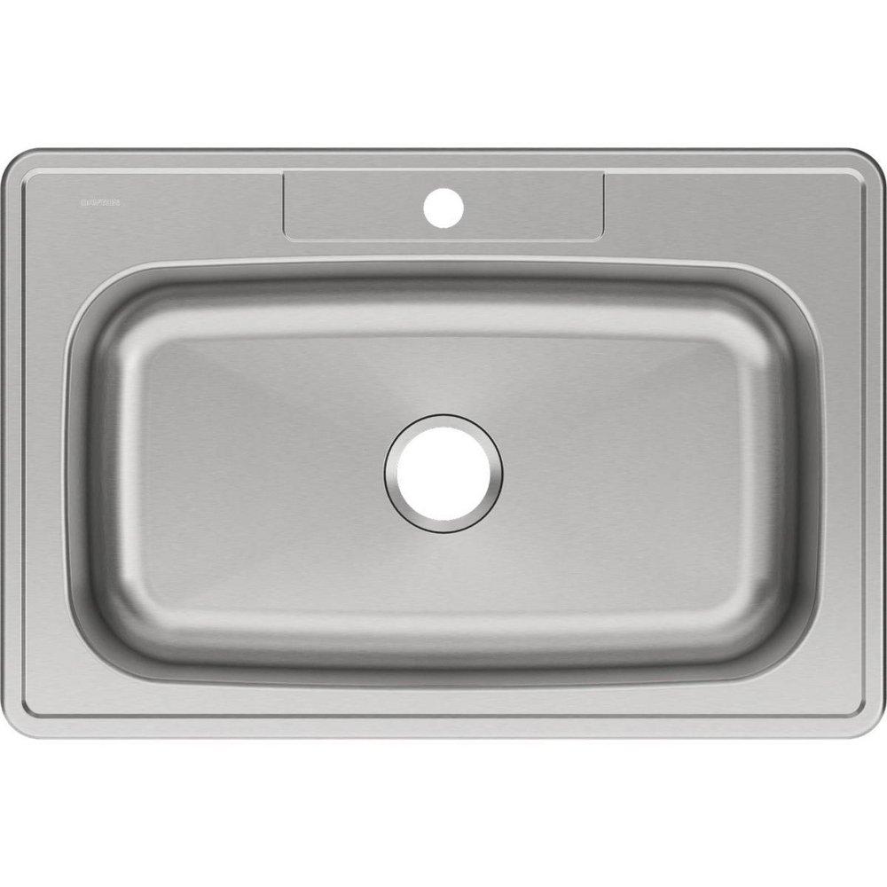 Dayton Oil Rubbed Bronze 33 x 22 in. Stainless Steel Single Bowl Drop-in Kitchen Sink in Elite Satin 