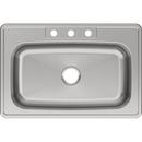 Dayton Satin Black 33 x 22 in. Stainless Steel Single Bowl Drop-in Kitchen Sink in Elite Satin 