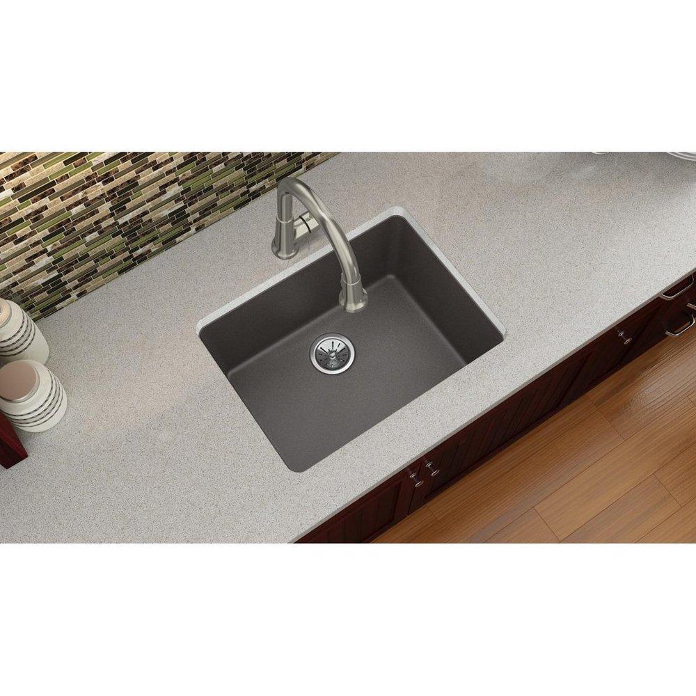 Elkay Chestnut 24-5/8 x 18-1/2 in. No Hole Composite Single Bowl Undermount Kitchen Sink 