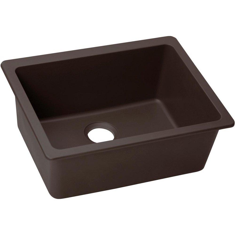 Elkay Chestnut 24-5/8 x 18-1/2 in. No Hole Composite Single Bowl Undermount Kitchen Sink 