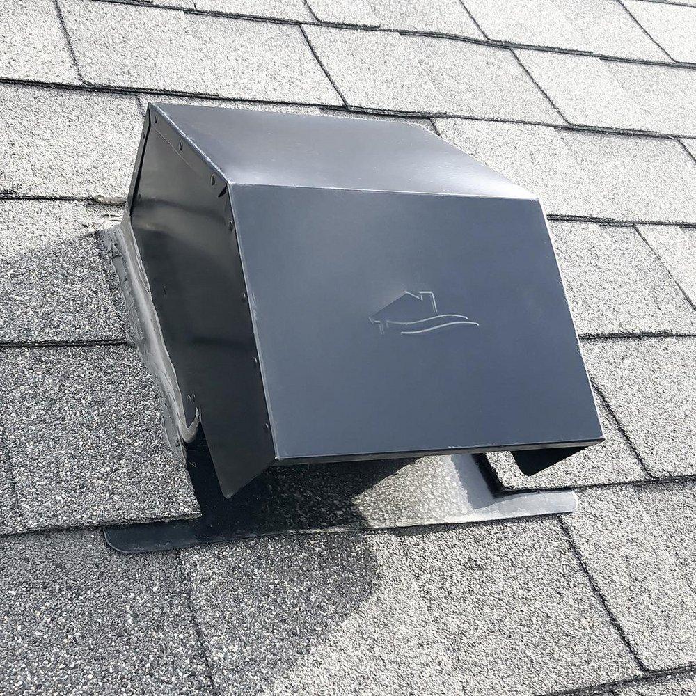 Builder's Best Black 6-1/2 in. Roof Vent Galvanized Steel Black 