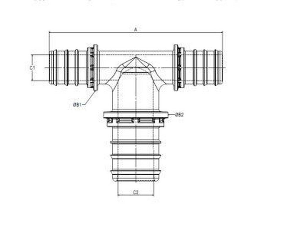 REHAU Plastic PEX Everloc+ Bullhead Tee 