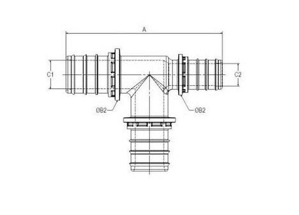 REHAU Compression Polymer Reducing Tee 