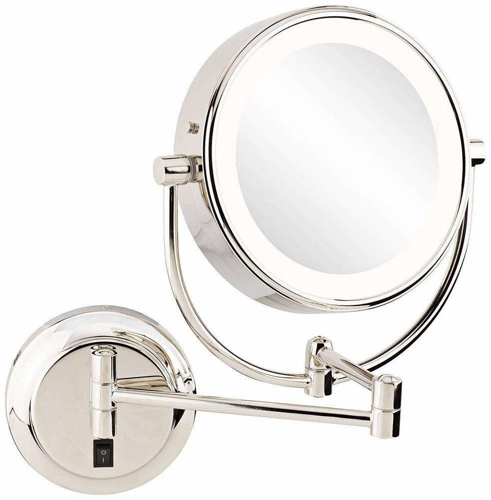Kimball and Young Polished Nickel 12 in. Wall Mount Magnifying Mirror 