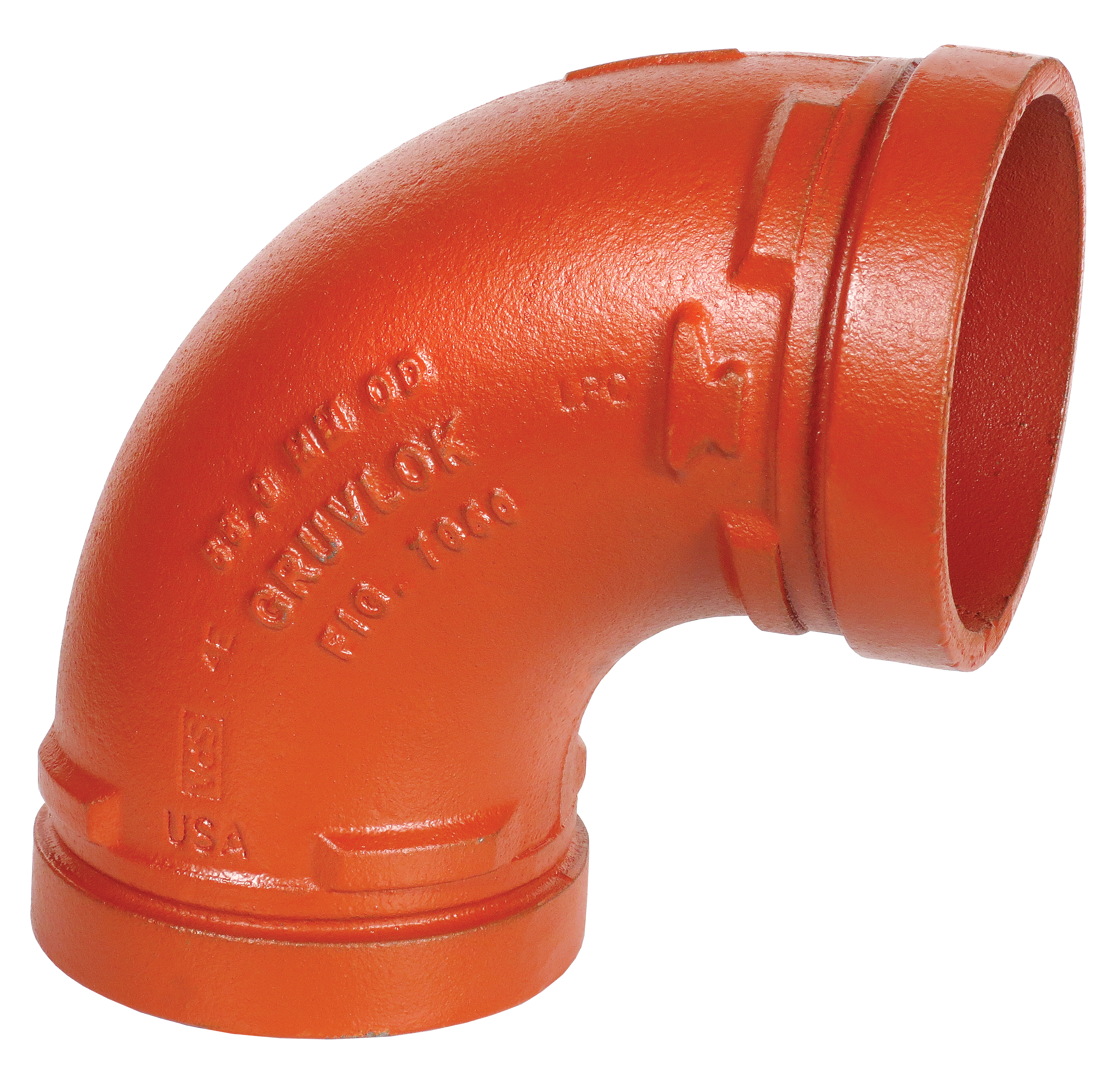 Gruvlok Black Grooved 90 Degree 1000 psi Domestic Rust Inhibiting Painted Ductile Iron Elbow 