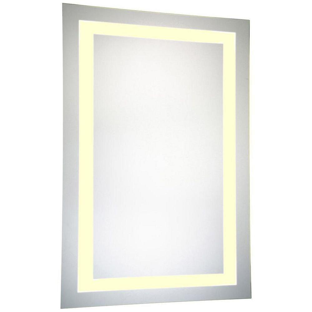 Elegant Lighting Glossy White Lighted Wall Rectangular Mirror with Integrated LED in Glossy White 