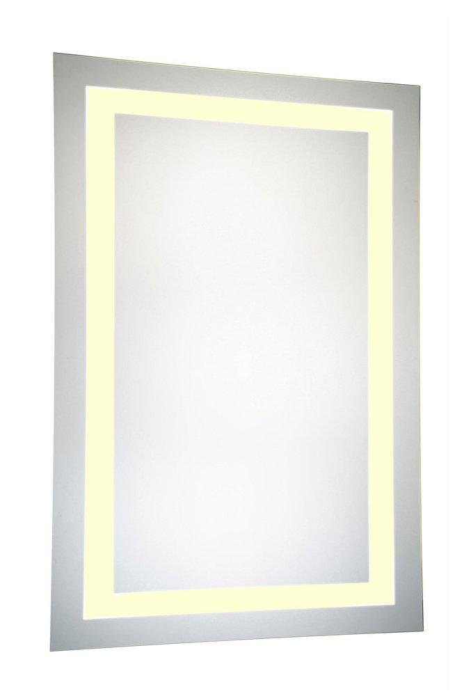 Elegant Lighting Glossy White Lighted Wall Rectangular Mirror with Integrated LED in Glossy White 