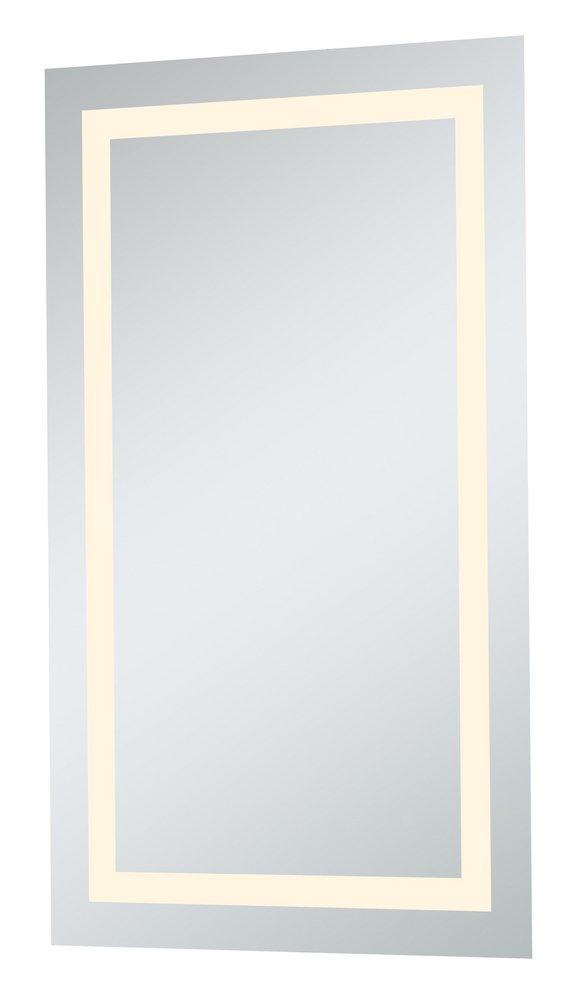 Elegant Lighting Glossy White Lighted Wall Rectangular Mirror with Integrated LED in Glossy White 