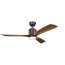 17W 3-Blade LED Ceiling Fan with 52 in. Blade Span in Oil Brushed Bronze