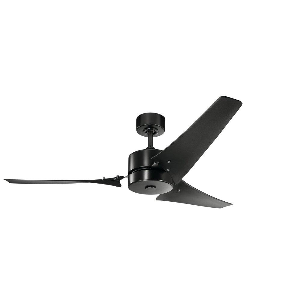 Kichler Lighting Satin Black 100W 3-Blade Ceiling Fan with 60 in. Blade Span 