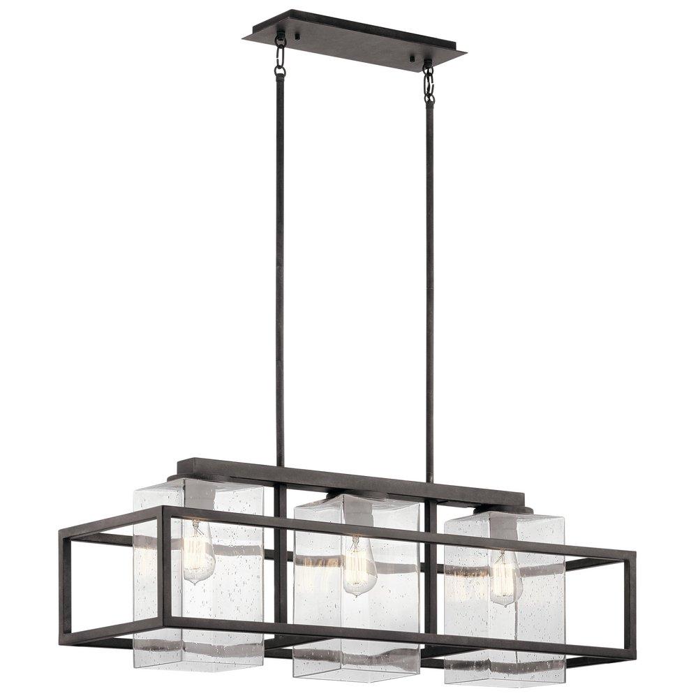 Kichler Lighting Weathered Zinc 150W 3-Light Outdoor Chandelier 