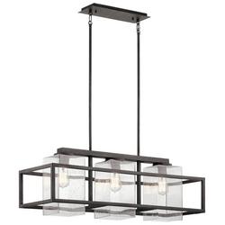 150W 3-Light Outdoor Chandelier in Weathered Zinc