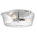 60W 3-Light Medium E-26 Incandescent Ceiling Light with Clear Seeded Glass in Polished Chrome