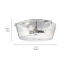 Kichler Lighting Chrome 60W 3-Light Medium E-26 Incandescent Ceiling Light with Clear Seeded Glass 