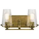 100W 2-Light Medium E-26 Bath Light in Natural Brass