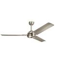95W 3-Blade Ceiling Fan with 56 in. Blade Span in Brushed Stainless Steel