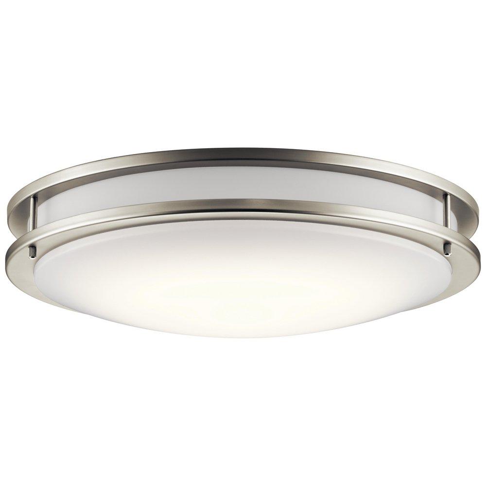 Kichler Lighting Brushed Nickel 1-Light LED Ceiling Light with White Acrylic Glass 