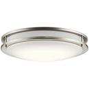 1-Light LED Ceiling Light with White Acrylic Glass in Brushed Nickel