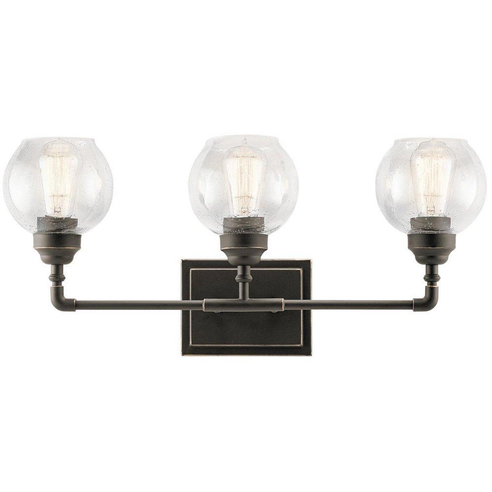 Kichler Lighting Olde Bronze 60W 3-Light Bath Light with Clear Seeded Glass 