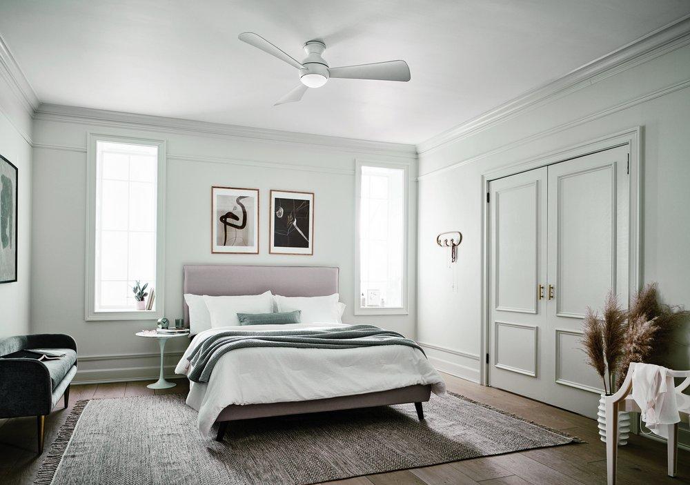 Kichler Lighting Matte White 74W 3-Blade Ceiling Fan with 54 in. Blade Span and 1-Light 