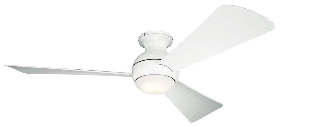 Kichler Lighting Matte White 74W 3-Blade Ceiling Fan with 54 in. Blade Span and 1-Light 