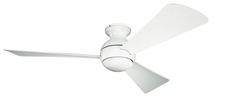 Kichler Lighting Matte White 74W 3-Blade Ceiling Fan with 54 in. Blade Span and 1-Light 