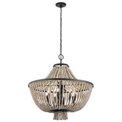 30 in. 60W 8-Light Candelabra E-12 Incandescent Chandelier in Distressed Black