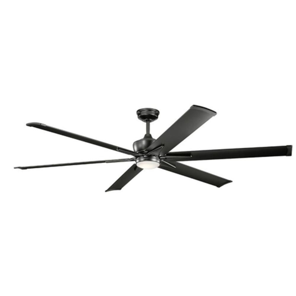 Kichler Lighting Satin Black 17W 6-Blade LED Ceiling Fan with 80 in. Blade Span 