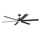17W 6-Blade LED Ceiling Fan with 80 in. Blade Span in Satin Black