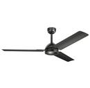 Kichler Lighting Satin Black 95W 3-Blade Ceiling Fan with 56 in. Blade Span 