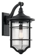 21-3/4 in. 150W 1-Light Outdoor Wall Sconce in Distressed Black