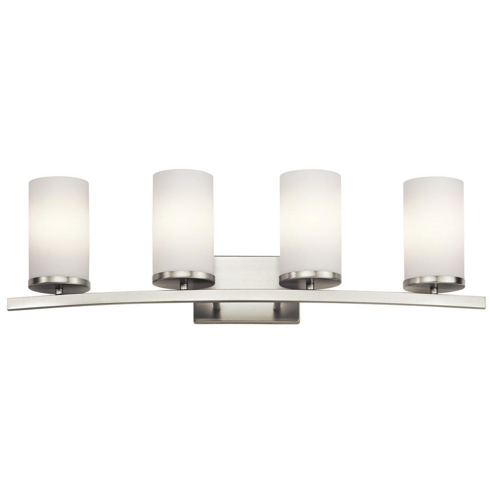 Kichler Lighting Brushed Nickel 30W 4-Light Vanity Fixture with Satin Etched Cased Opal Glass 