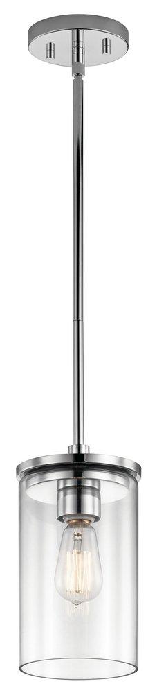 Kichler Lighting Chrome 1-Light Mini Pendant with Clear Glass 