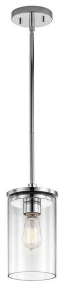 Kichler Lighting Chrome 1-Light Mini Pendant with Clear Glass 